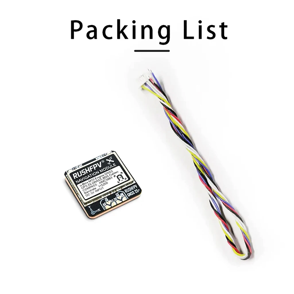 

RUSHFPV GNSS NMEA Dual Protocol GPS Module GNSS MINI MICRO PRO Built-in Antenna Compass For RC FPV Long Range Drone