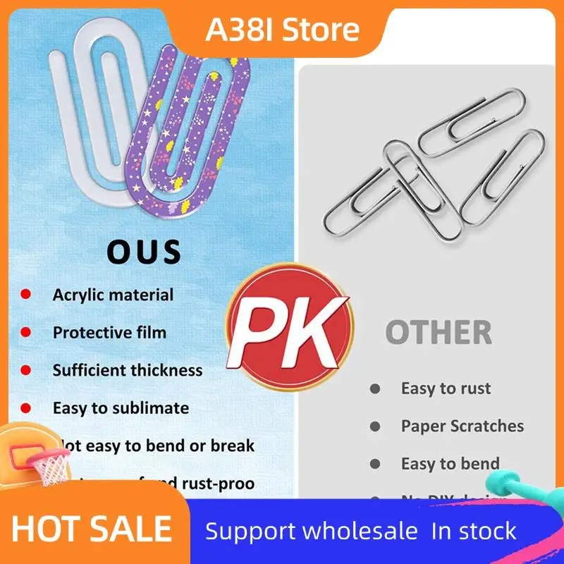 

60 Pack Sublimation Blanks Acrylic Paper Clips,4Inch X 2Inch Jumbo Sublimation Paper Clips For Office Home School DIY