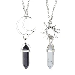 Hexagonal Column Crystal Couple Pendant Gift for Fiancee Girlfriend Wife Husband