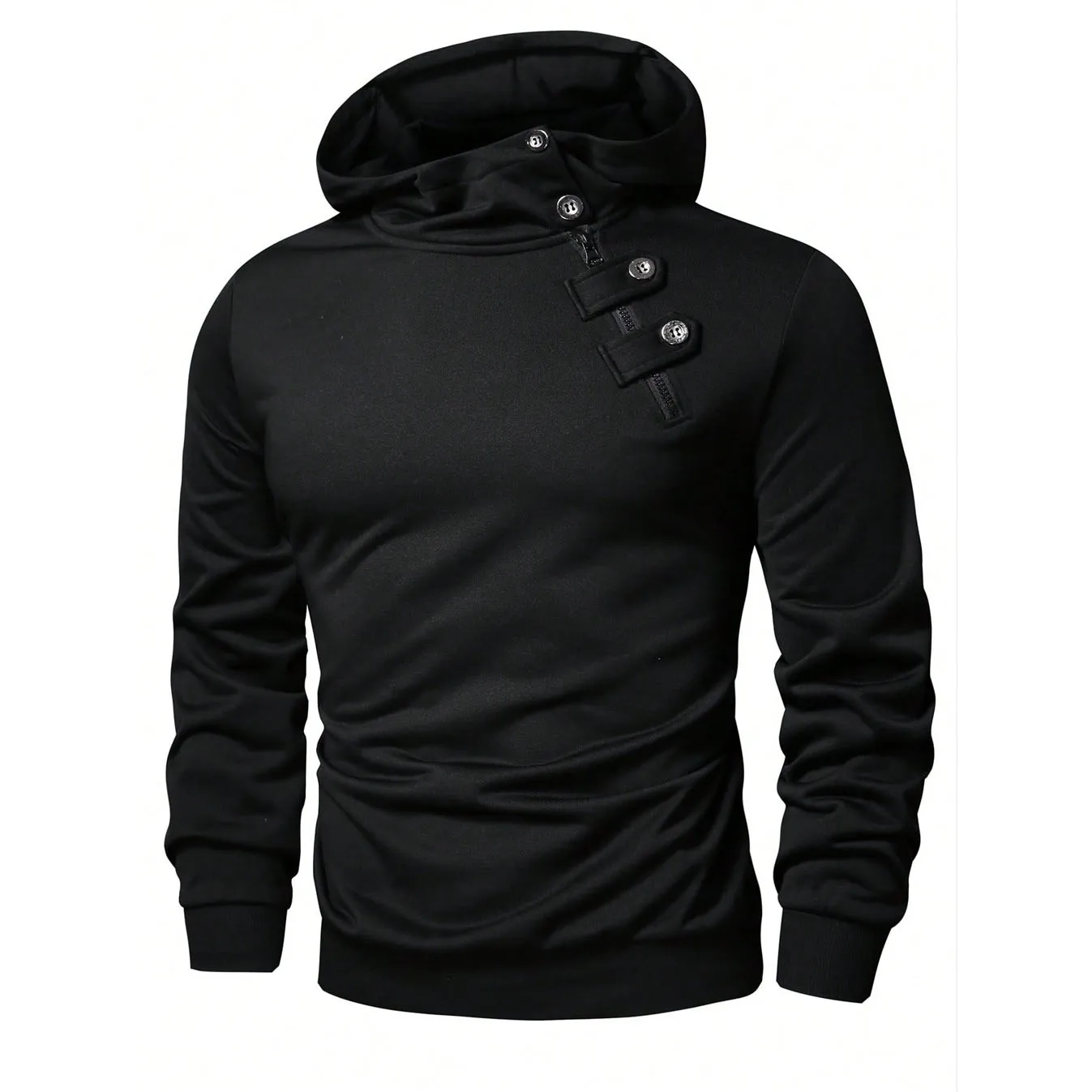 ポップ春秋ファッションフード付きスウェットシャツ男性固体プルオンパーカーカジュアルスポーツスウェットシャツ男性フード付きパーカーストリートウェアプル