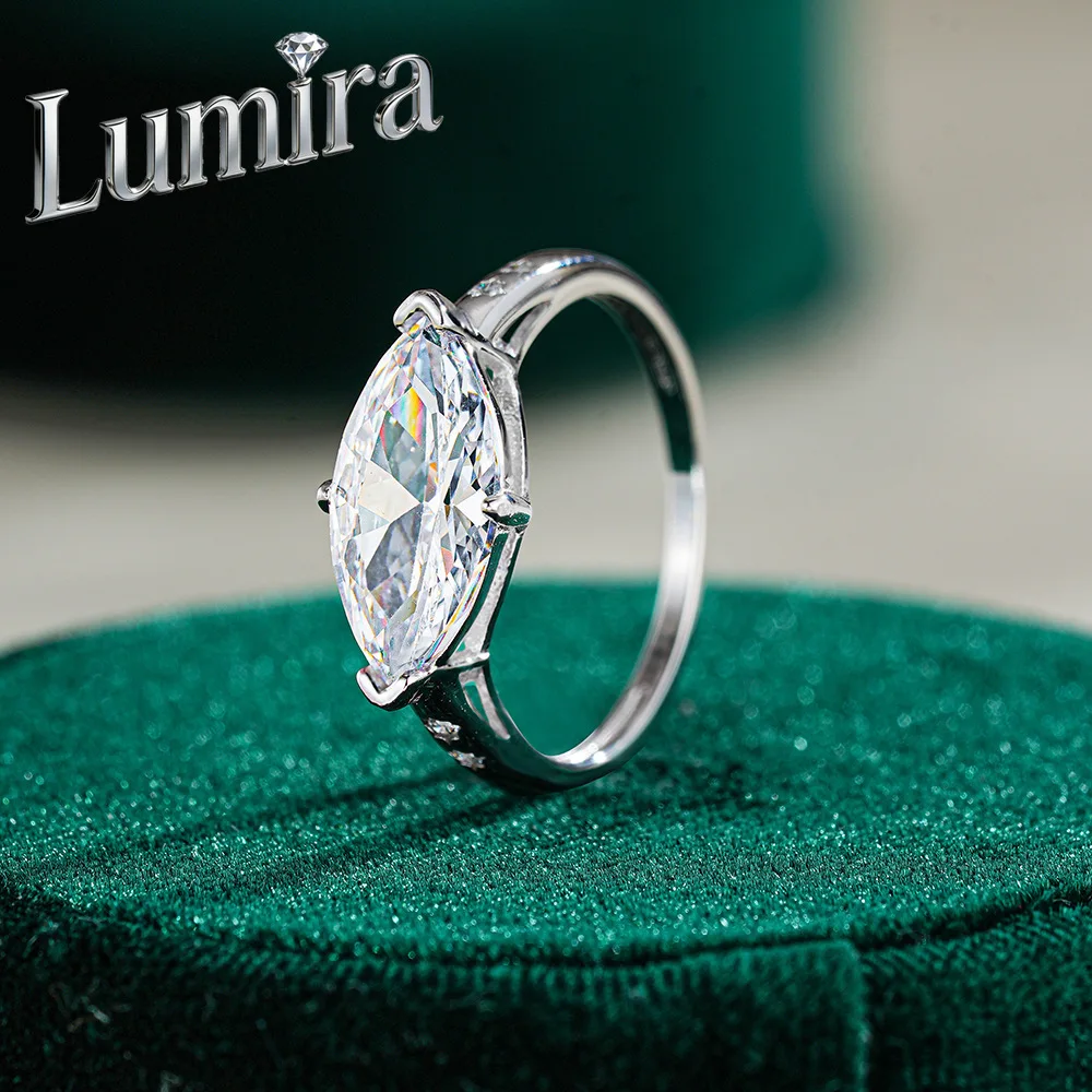 

Кольцо Lumira Platinum PT950 с муассанитом, огранка маркиз, женское кольцо с муассанитом 3 карата, подарок на День святого Валентина