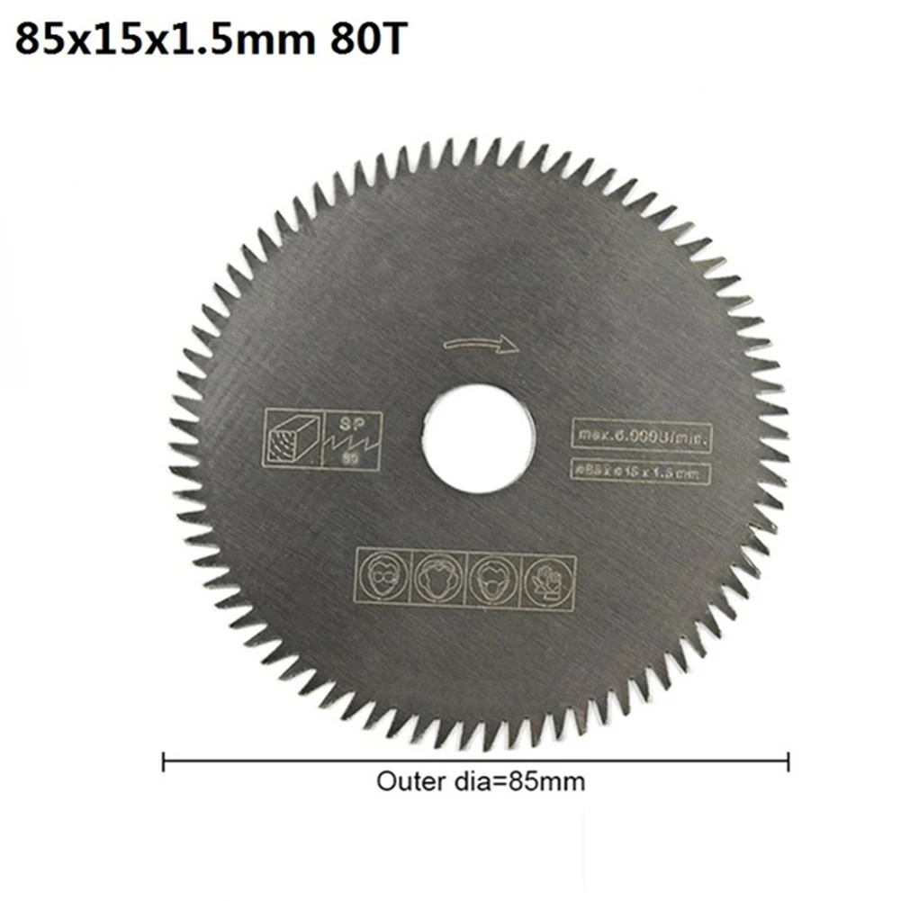 Cutting Disc Saw Blade Silver #80T 10mm/15mm 1pcs 85mm Accessories Circular Cutting Tool For Plastic Brand New