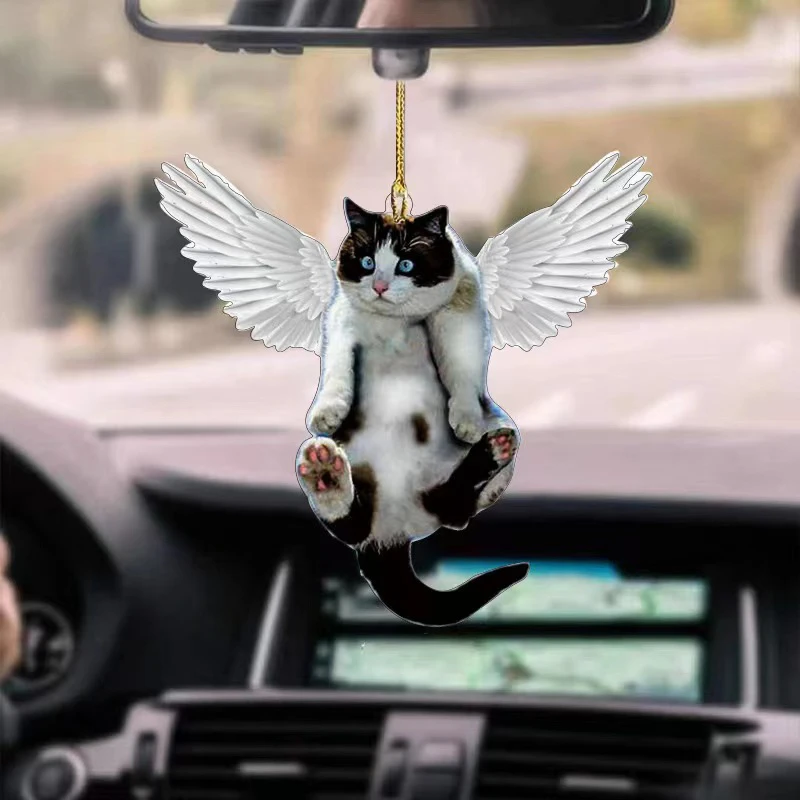 New Car Pendant Practical Interior Ornament Hanging Mini Puppy Dog Cat Shape Car Hanging Toy Gift  Car Decoration Accessories