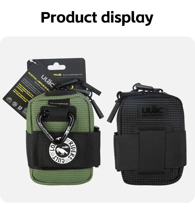 ULAC Mini tragbare Fahrrad-Satteltasche, 0,5 l, wasserdichte Hecktasche, MTB, Rennrad, Schnellverschluss-Schnalle, Hecktasche, Fahrrad-Sitzpaket – Detail 10
