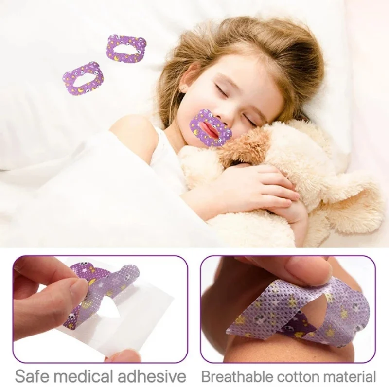 30pcs/pack Kids Adult Mouth Breathing Correction Stickers Anti-Snore Night Sleep Mouth Tape Breathable Lip Patch