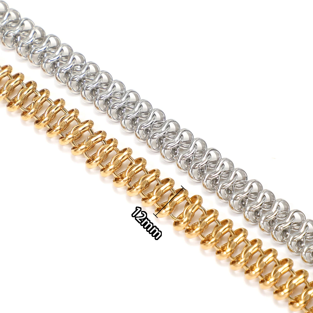 1 Meter Edelstahl-Goldkette mit großen 8-förmigen Gliedern für DIY-Schmuckherstellung, Hip-Hop-Halsketten, Zubehör und Materialien – Detail 3