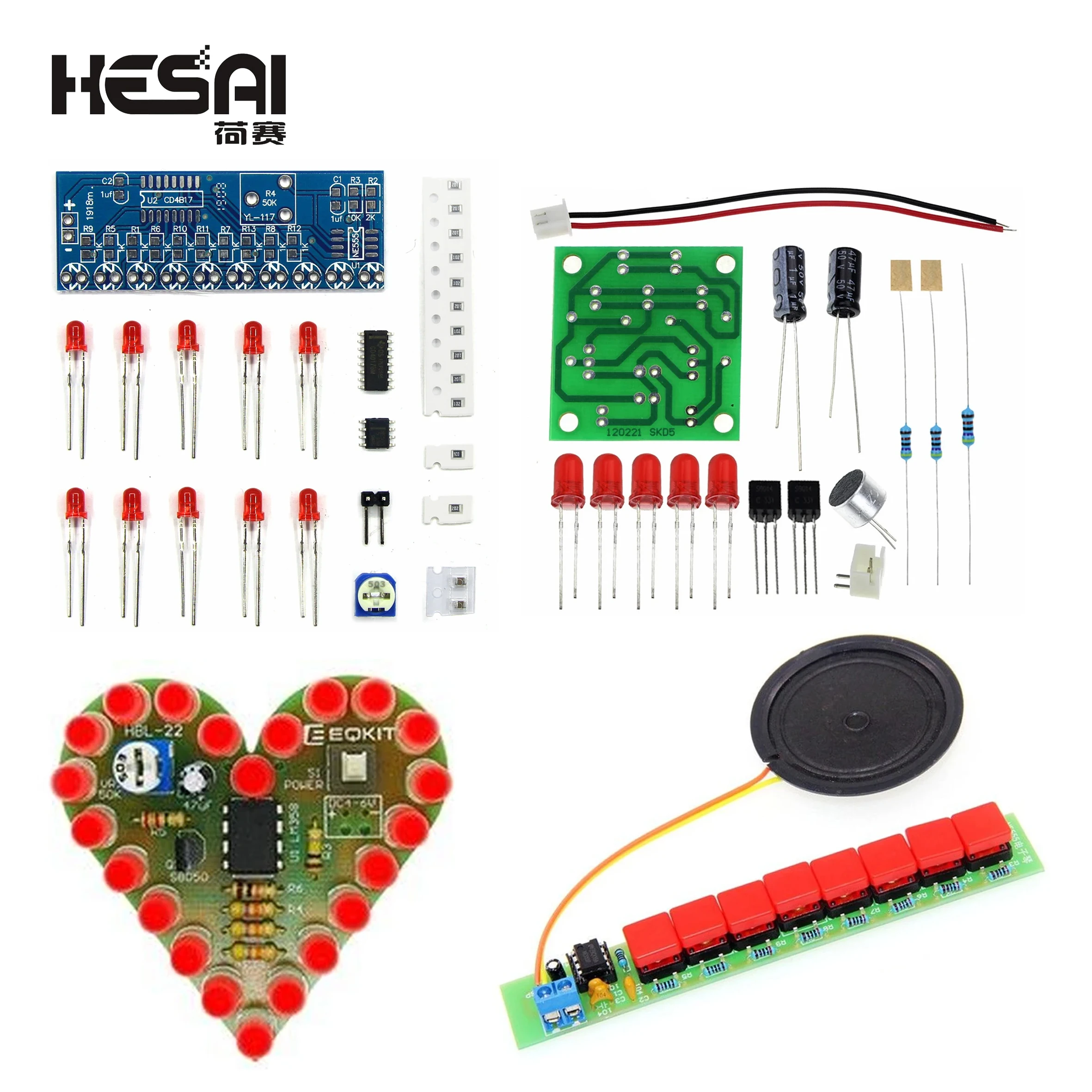 Multiple models Smart Electronics Kits NE555/CD4060 Light Water Flowing Light LED Module DIY Kit  Electronic Electronic Kits