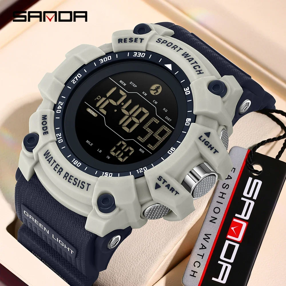 

SANDA 2192, новые модные мужские электронные часы, спортивные многофункциональные водонепроницаемые мужские электронные часы со светодиодной подсветкой и датой (бесплатная доставка