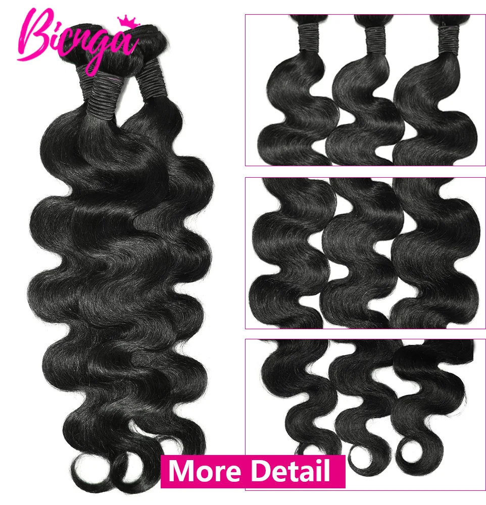 28 30 32 inch Body Wave Bundles Human Hair with Closure 2x6 Middle Part Lace Closure with Bundles Brazilian Raw Hair Bundles for Women