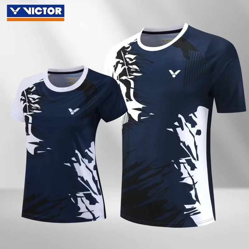 Victor Badminton wear Sports Quick drying top T-shirt Men's and women's running sweat wicks short sleeve breathable shorts