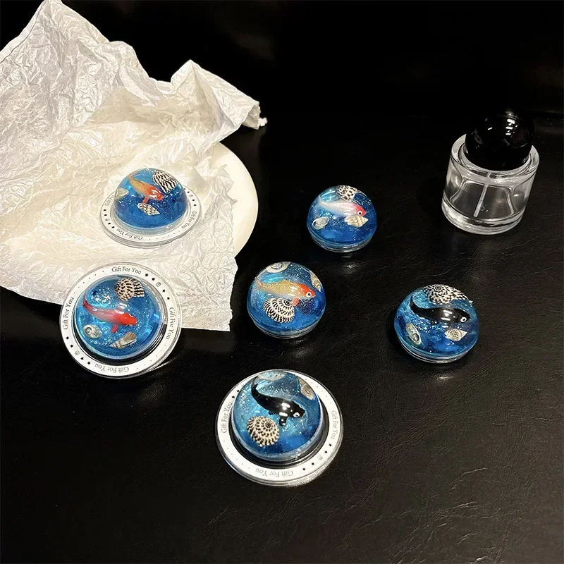 ins Conch Koi Fish Crystal Ball Phone Griptok Magnetic Holder for iPhone Samsung Universal Smart Tok Lazy Bracket For Magsafe