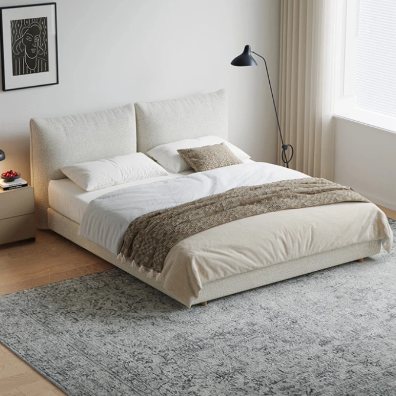 king size cream style bed 2 people 180x200cm Modern minimalist design bedroom beds comfortable camas matrimoniales furniture