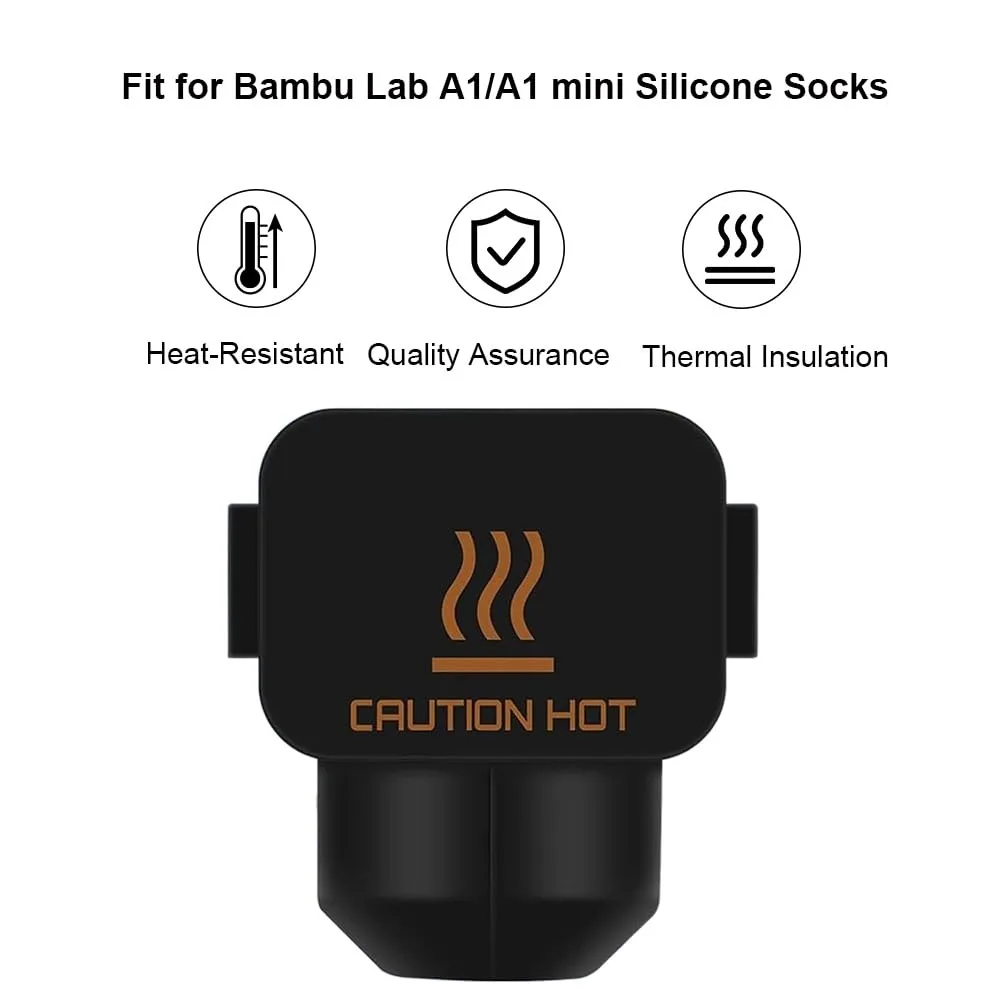 6pcs A1/A1 Mini Silicone Socks, Hotend Silicone Socks of Heating Block Silicone Cover for Bambu Lab A1/A1 Mini 3D Printer Parts