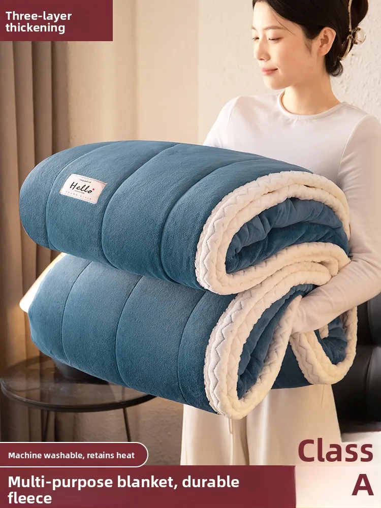 

Плотное молочное бархатное одеяло для студентов, офиса, дивана, зимнего дневного сна, для кондиционированных помещений, общежитий...