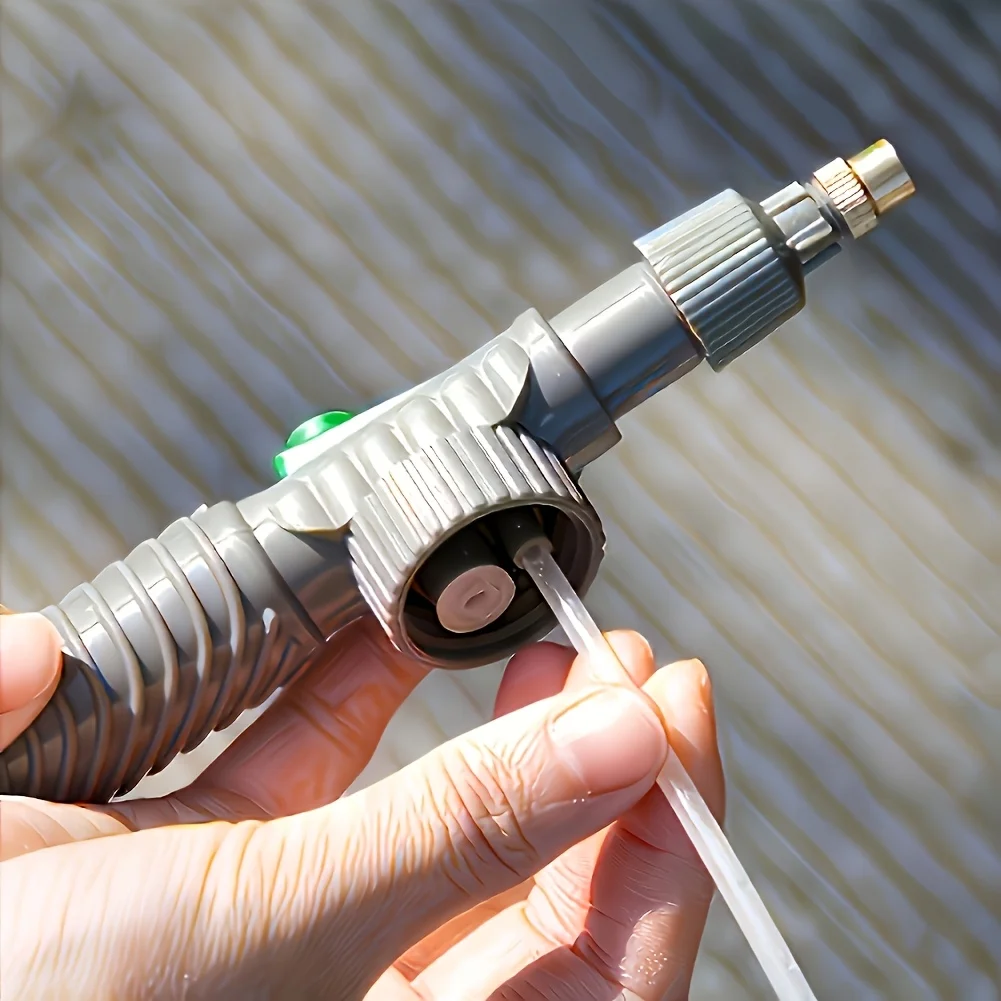 1 قطعة بخاخ محمول بالضغط العالي مع فوهة قابلة للتعديل، أداة رش هواء بمضخة يدوية لسطح الحديقة - بلاستيك، نمط محمول