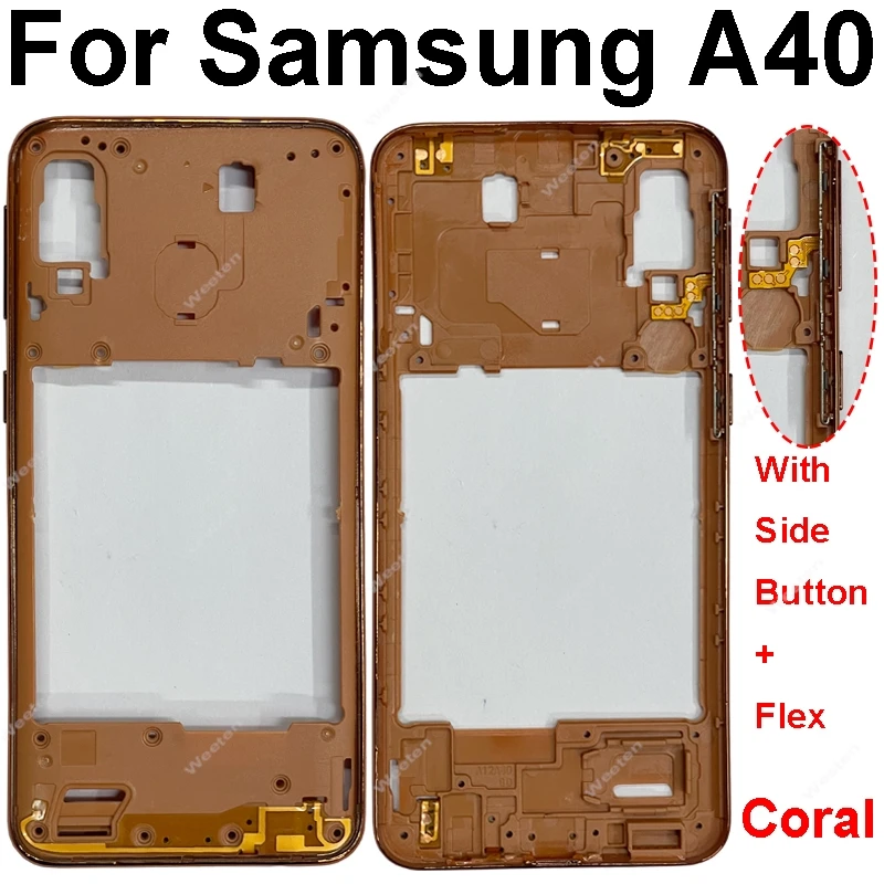 Middle Frame Housing Case For Samsung Galaxy A20 A30 A40 A50 Middle Frame Bezel Middle Plate Repair Parts