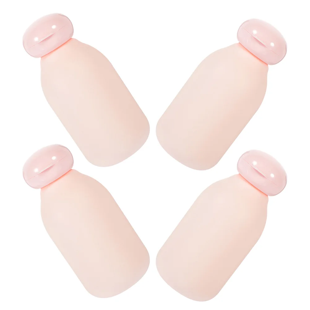 

4 Pcs Travel Squeeze Bottles Pink Travel Bottles Refillable Shampoo Conditioner Leak Proof Toiletry Containers