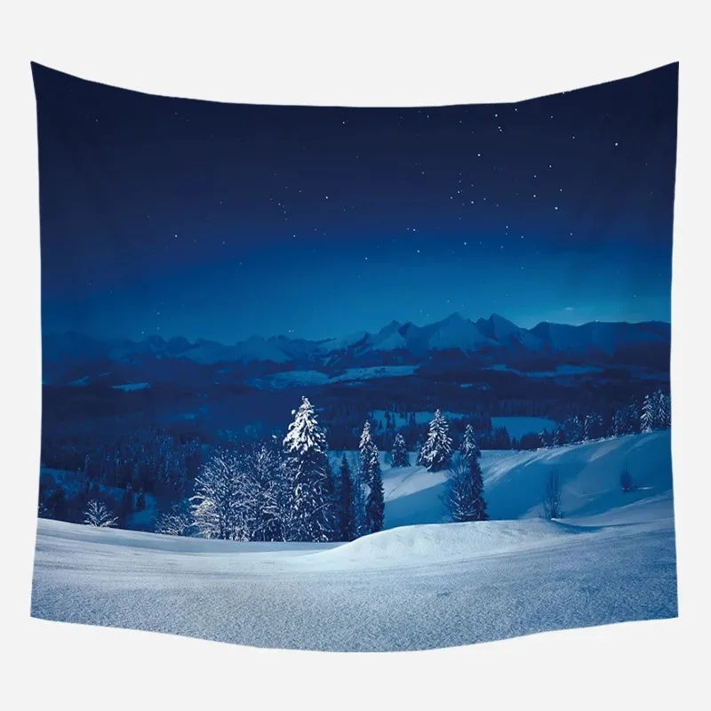 Beautiful Snow Mountain Aurora Scenery Hanging Cloth Office Living Room Tapestry Home Wall Decoration Tapestry