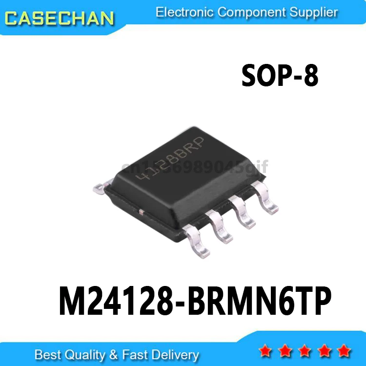 1 peça novo e original 4128brp M24128-BRMN6TP sop-8 128kbit eeprom