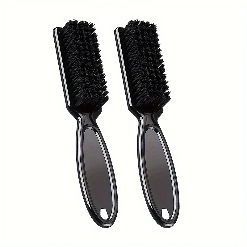 2PC Barber Neck Duster Brush Plastic Handle Hairdressing Soft Hair Cleaning Brush Head Shape Carving Cleaning Brush Styling Tool