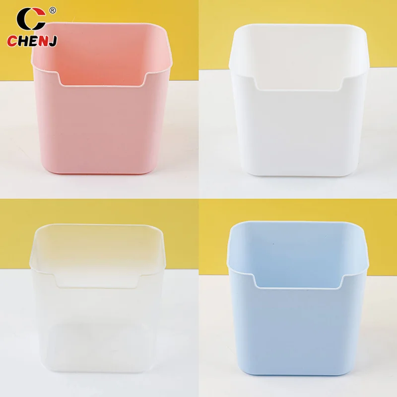 1pc Large Capacity Pen Holder Solid Color Desktop Storage Box Creative Pencil Organizer Simple Stationery Box Office Supplies