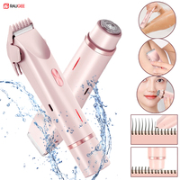 Electric Shaver for Women 2 in 1 Electric Razor Waterproof  Painless Bikini Trimmer Wet and Dry Use Hair Removal Electric Shaver