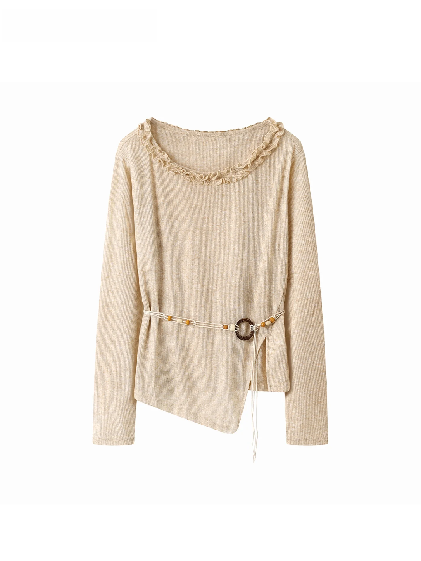 

La Chapelle винтажный трикотаж женский модный художественный пояс с неровным подолом, повседневный пояс из полиэфирного волокна, длинный свеч