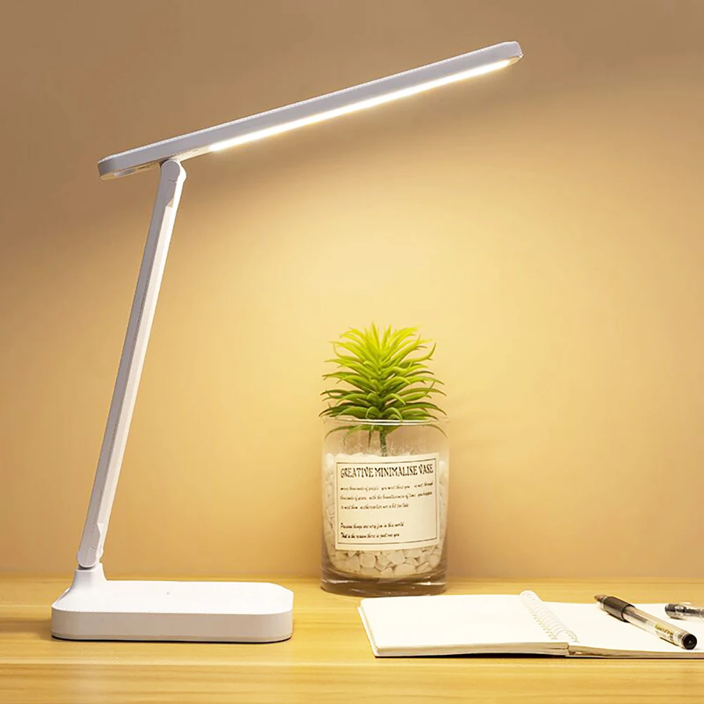 LED Desk Lamp 3Level Brightness Stepless Dimming Adjustable Eye Protection Space Saving Design Touch Control Bedroom Bed