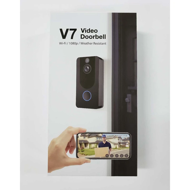 V7 1080P Smart Wifi Video Doorbell Camera Visual Intercom With Chime Night Vision IP Door Bell Wireless Security Camera