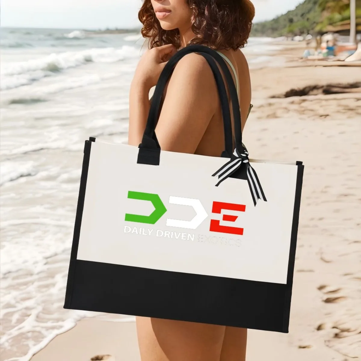 

Логотипы, ежедневная управляемая экзотика, Новое поступление 2026, модная практичная просторная многоразовая большая сумка с узором и принтом, 2-цветная сверхпрочная большая S