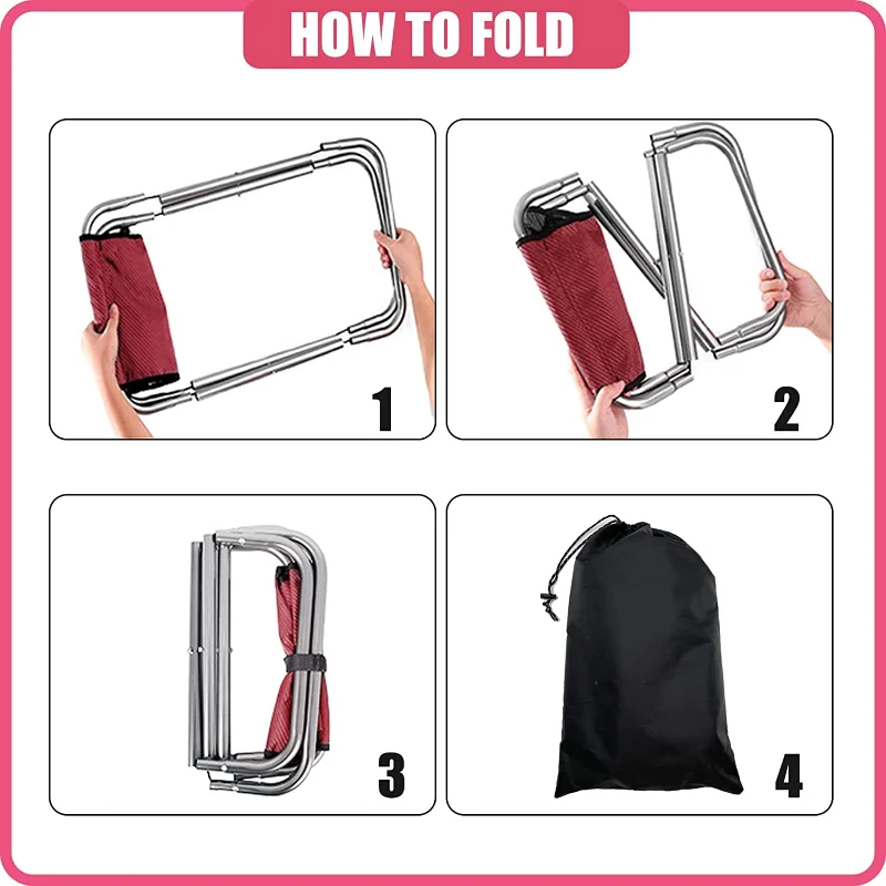 16 Inch Tall Portable Folding Aluminum Alloy Lightweight Stool Seat with Carry Bag for Fishing Outdoor Camping Hiking and BBQ