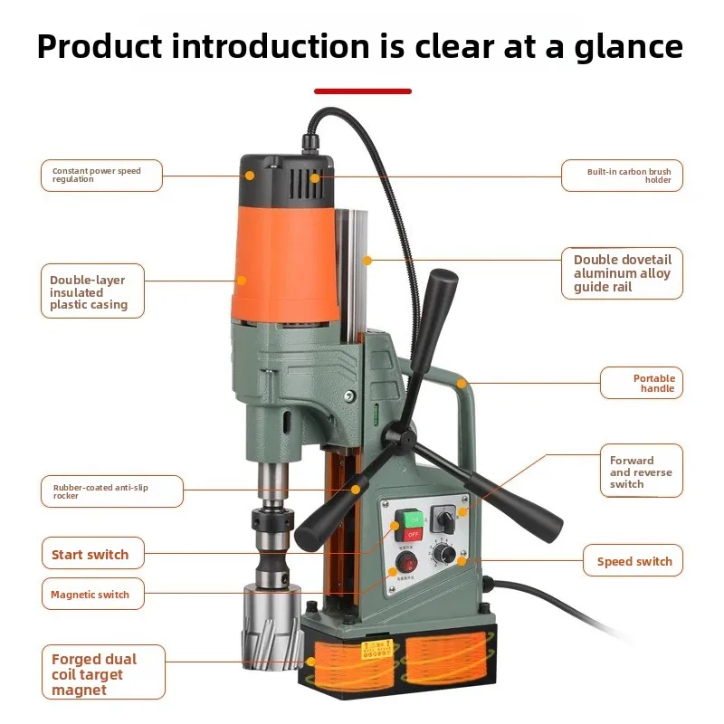 Industrial Magnetic Drilling Machine Heavy Duty Mag Base Drill for Steel Structure