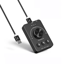 Bluetooth-compatible 5.1 USB Computer Volume Controller Multimedia PC Speaker External Audio 3 Modes Volume Control Adjust Knob
