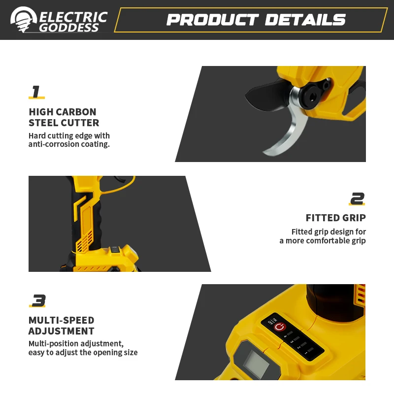 Бесщеточный электрический секатор 55 мм для Dewalt, аккумулятор 20 В, аккумуляторные фруктовые деревья, бонсай, резак для обрезки ветвей, электрические ножницы
