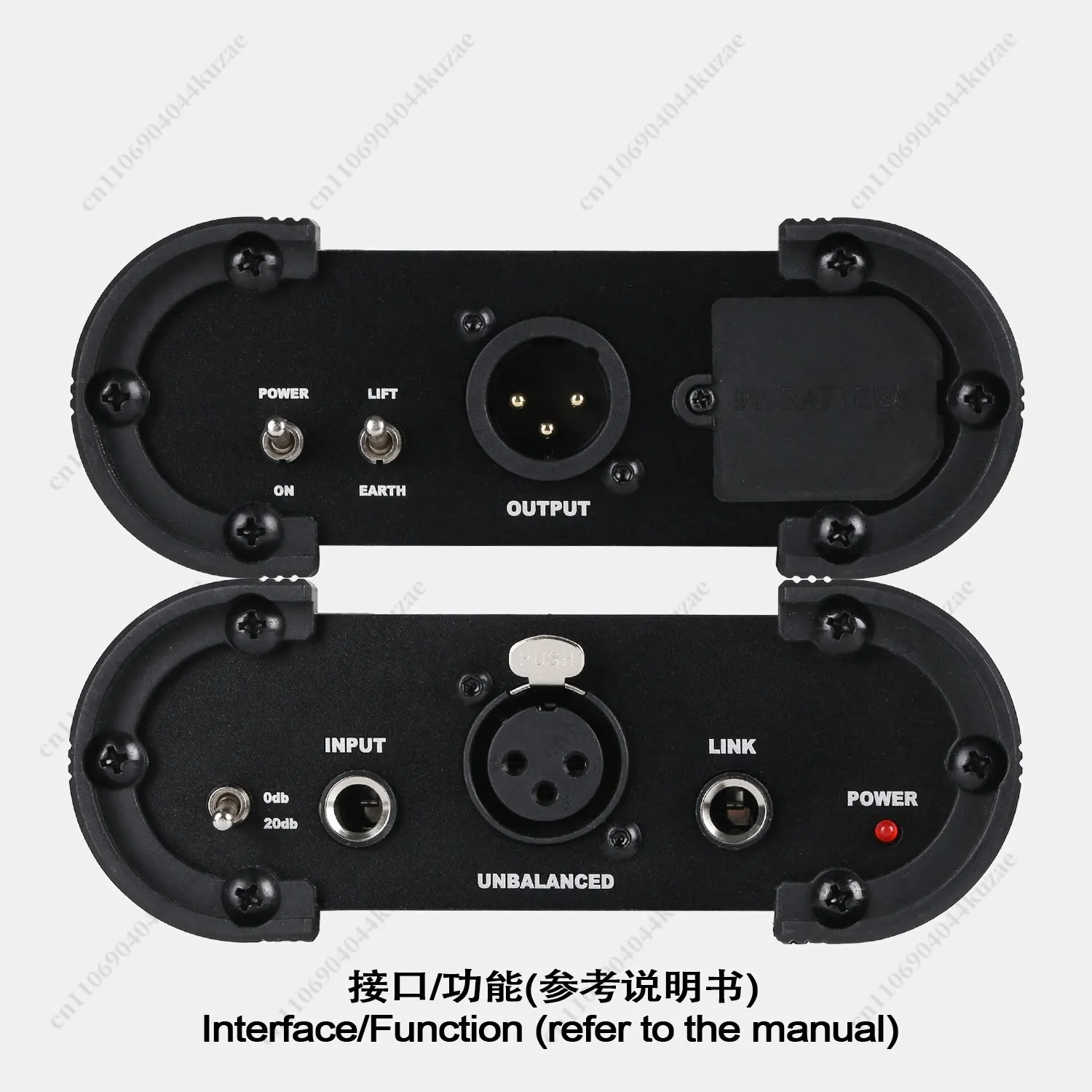 Active DI100 DI Box, Noise Reduction Impedance Converter for Stage Audio Balanced Signal Conversion