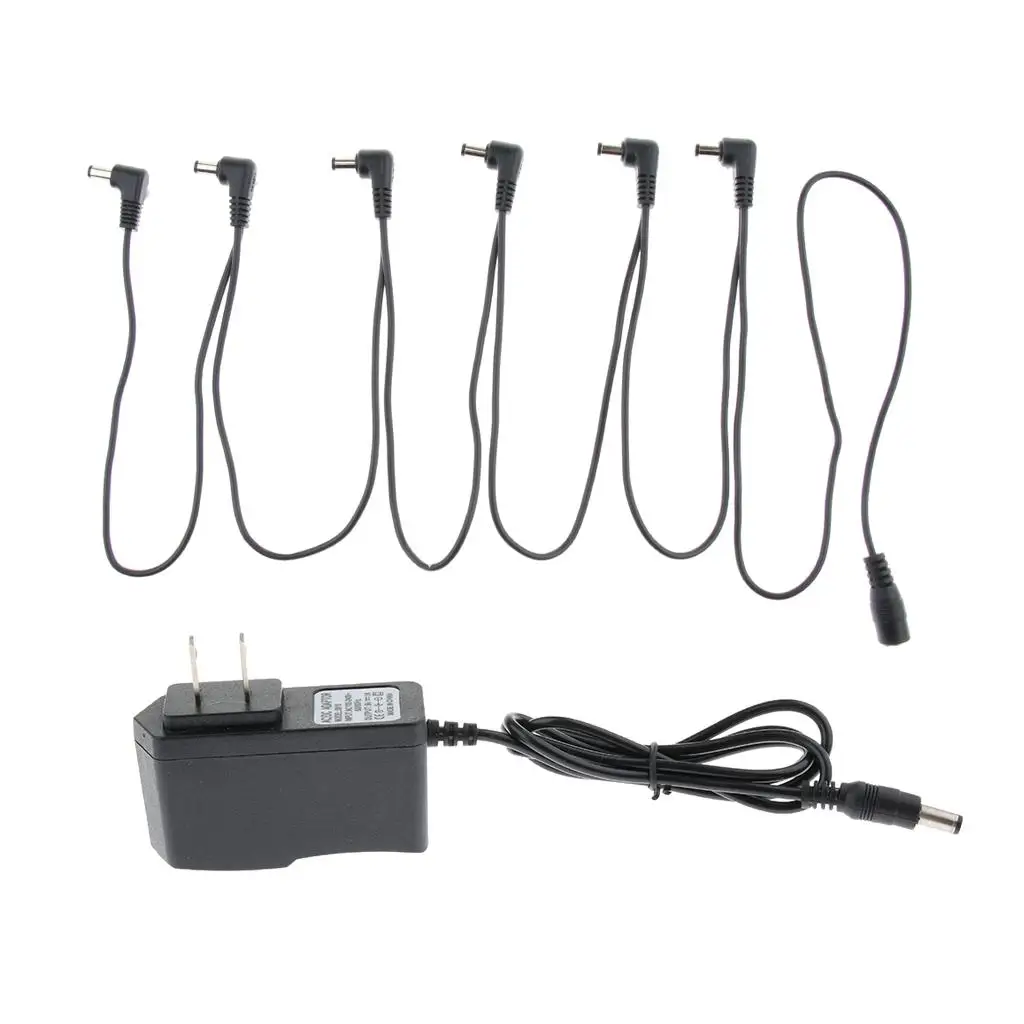 Black 1 to 6 Way Guitar Effects Power Supply Cable for Electric Guitar Bass Parts
