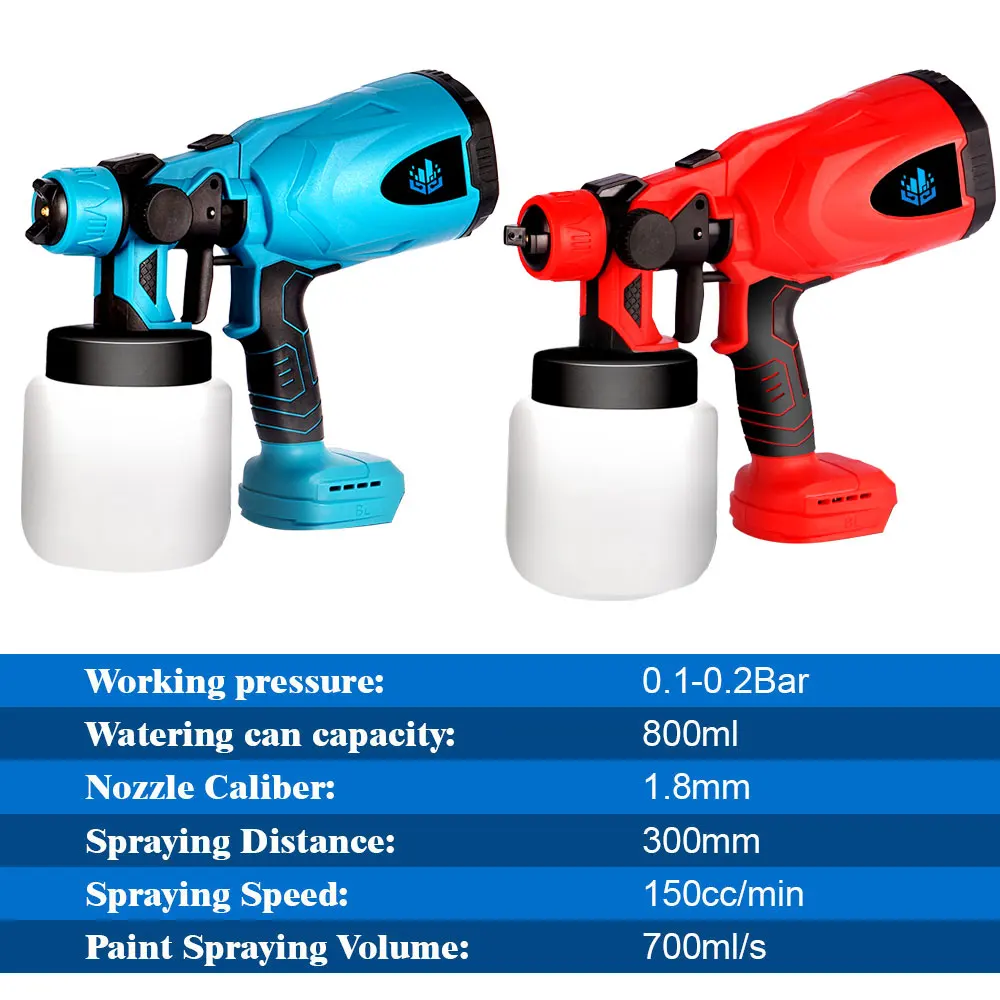 800ML Cordless Electric Spray Gun Portable Household Disinfection Easy Adjustbale Knob Paint Sprayer For Makita Battery Pin