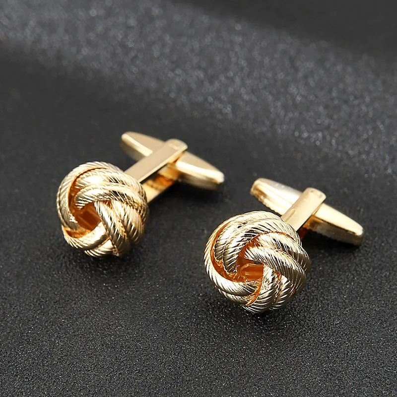 أزرار أكمام قميص رجالي بأكمام أزرار أكمام مجوفة، قميص كوري بإبزيم معدني نقي وأكمام ذهبية #2