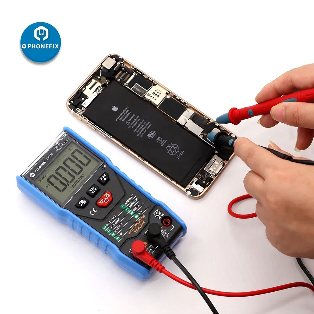 Imagem -06 - Inteligente Multímetro Digital ac dc Resistência Tester Medidor para o Telefone Atual Detectar Falha Diagnosticar Repair Tool Sunshine-dt19n