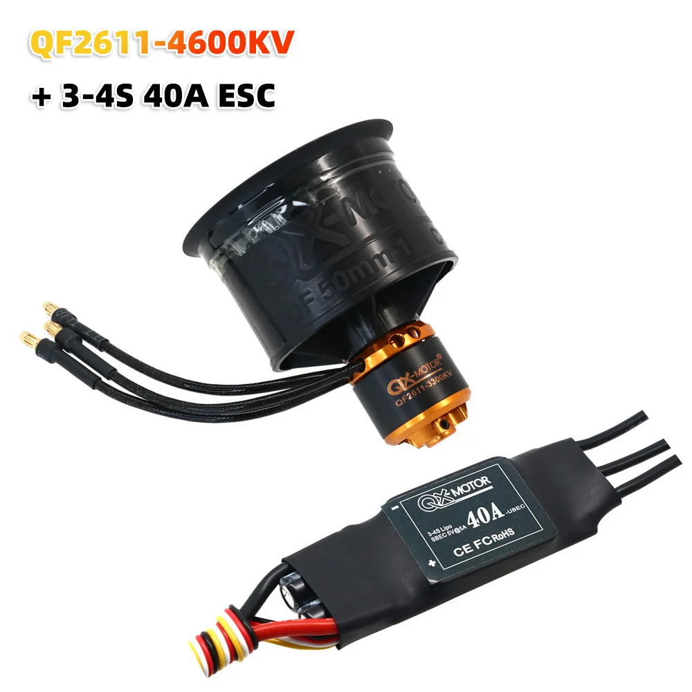 QX-MOTOR 50mm EDF QF2611 QF2611PRO 12blades Kanaalventilator met 3300KV/4000KV/4600KV/5000KV Borstelloze Motor Voor Rc Jet Vliegtuigen