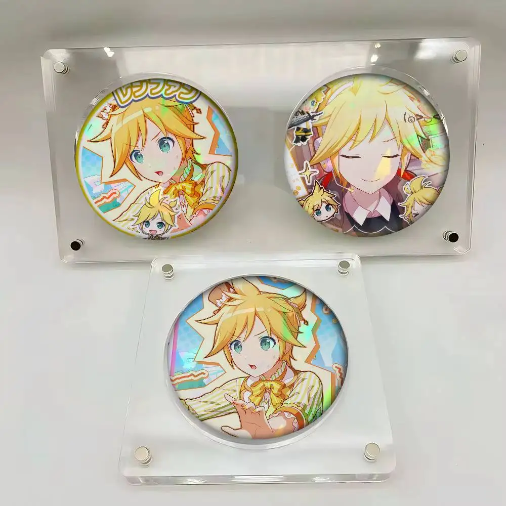 Kawaii Singer Creative Pins Funny Round Snap-in  K-kagamine Len Brooch Badge Backpack Hat Accessories Jewelry Gifts for Friend
