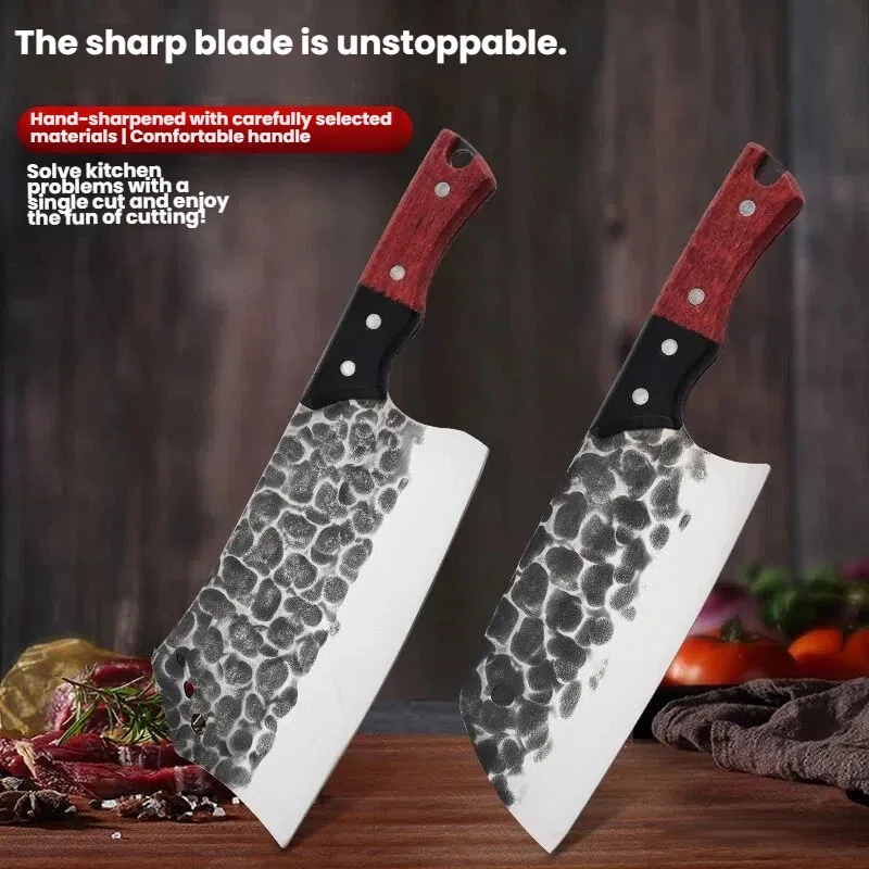 Butcher Boning Forged Kitchen Knives 4Cr13Mov Stainless Steel Chef Slicing Butcher Meat Cleaver With Wood Handle For Household
