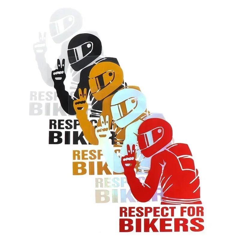 15x11CM 3D Respect for Bikers Waterproof Removable Motorcycle Reflective Vinyl Sticker Decal Car  Rear Windshield Decal