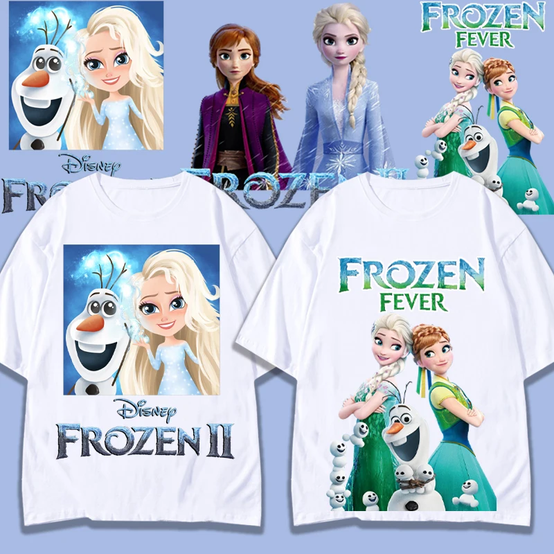 Disney-Camiseta de manga corta para mujer, ropa de Anime Isabella, Ice and Snow Romance Co, marca, verano 2023