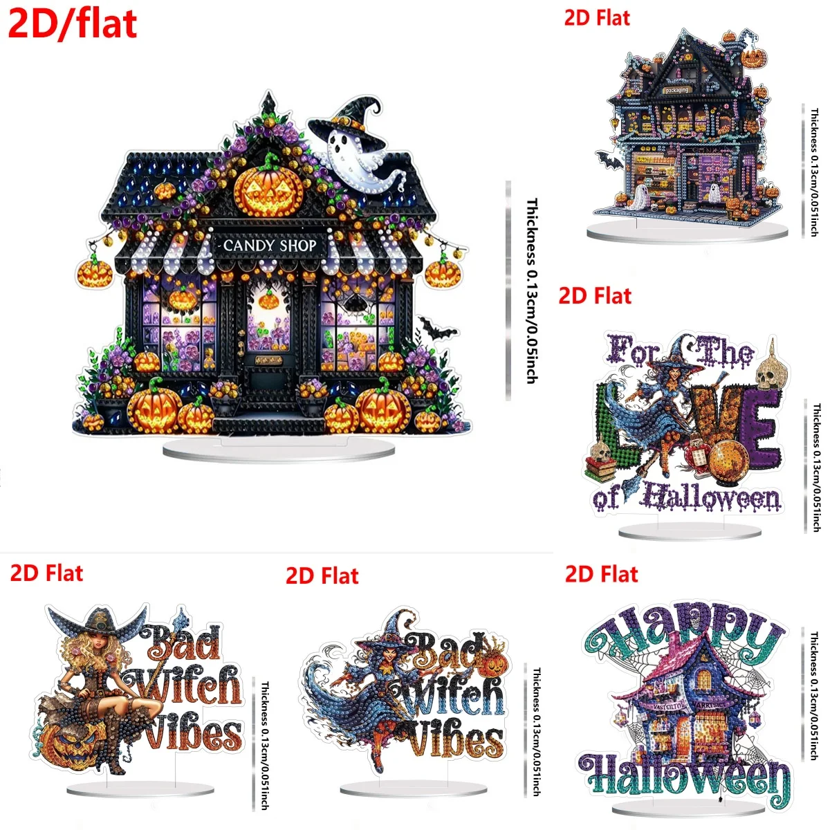 1-teiliges Set zum Selbermachen, Diamant-Kunst-Malset im Halloween-Stil, Desktop-Ornamente, geeignet für Wohnzimmer-Desktop-Ornamente