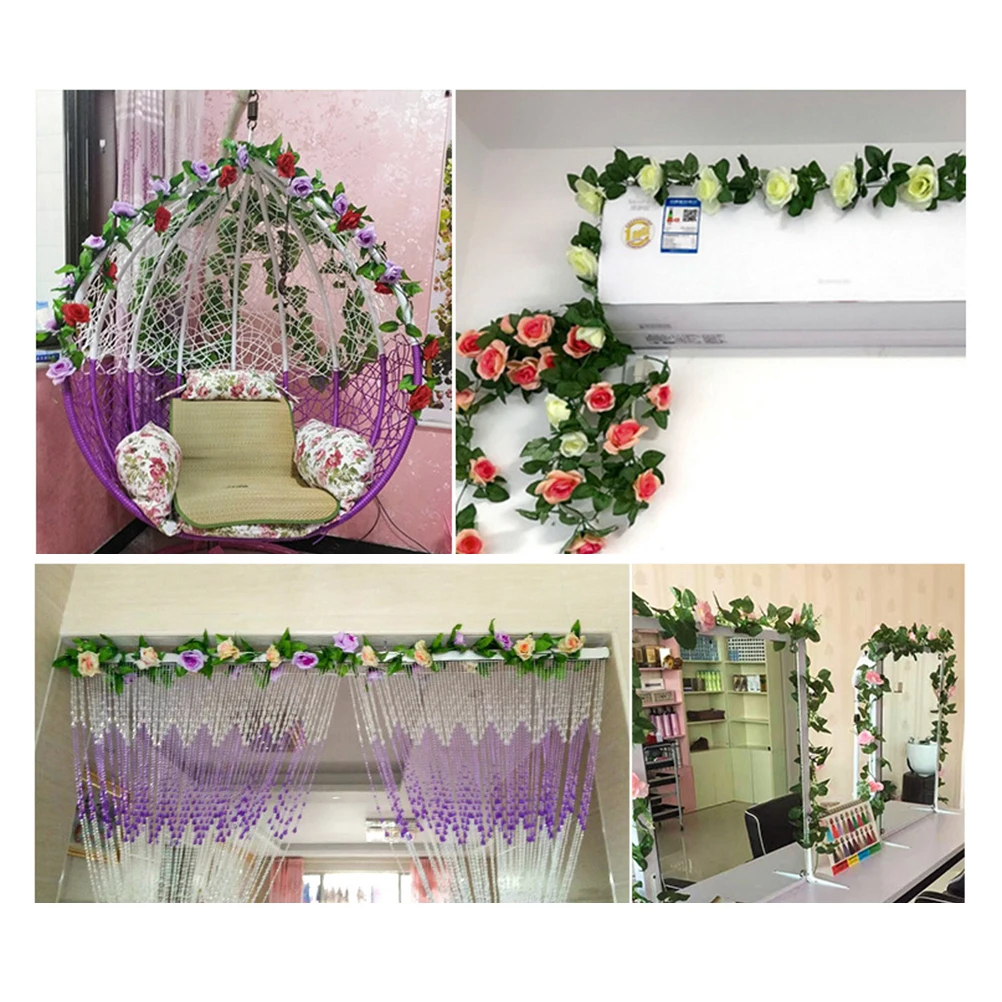 

Simulated Rose Wall Decoration Garland Floral Vine Artificial Flowers for Wedding Birthday Ceremony Home Garden
