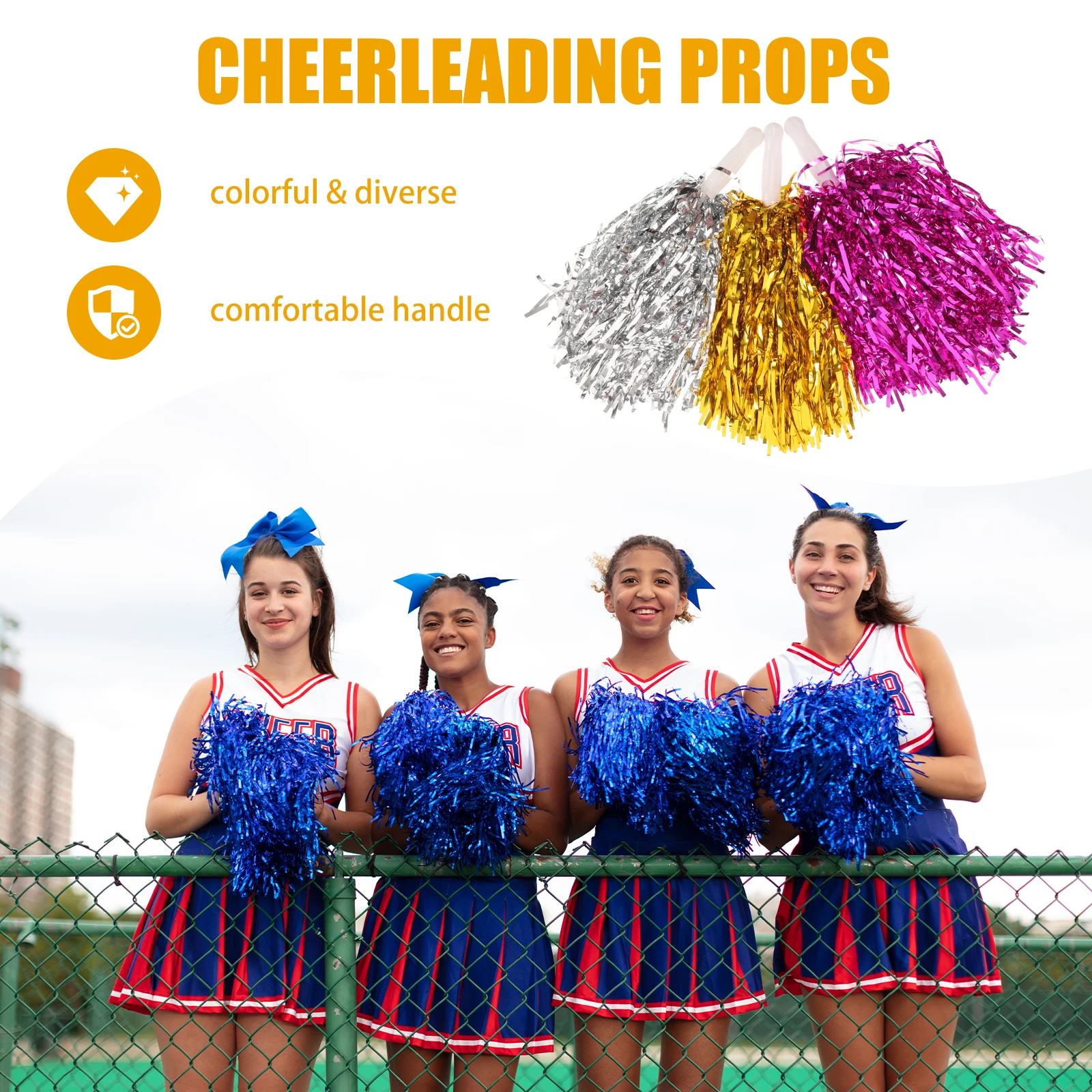 

12Pcs Portable Cheerleading Props Compact Easy to Hold Suitable for Players Dancers Supporters Event Decorations Supplies