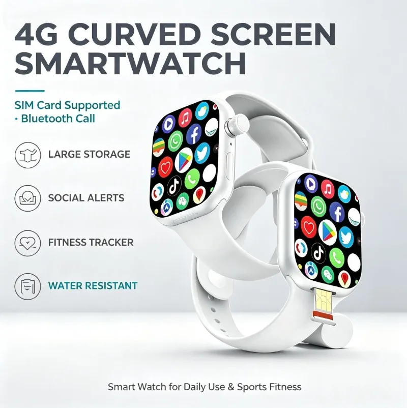CD20 Android Smart Watch 2026 New Unisex Wristwatch Independent SIM Built-in GPS Large Storage Sport Fitness Watch