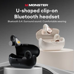 Monster MQT60 OWS Wireless Bluetooth 5.4 Headphones Long Battery Life Gaming Earphones HIFI Stereo Sound Sport Earbuds With Mic