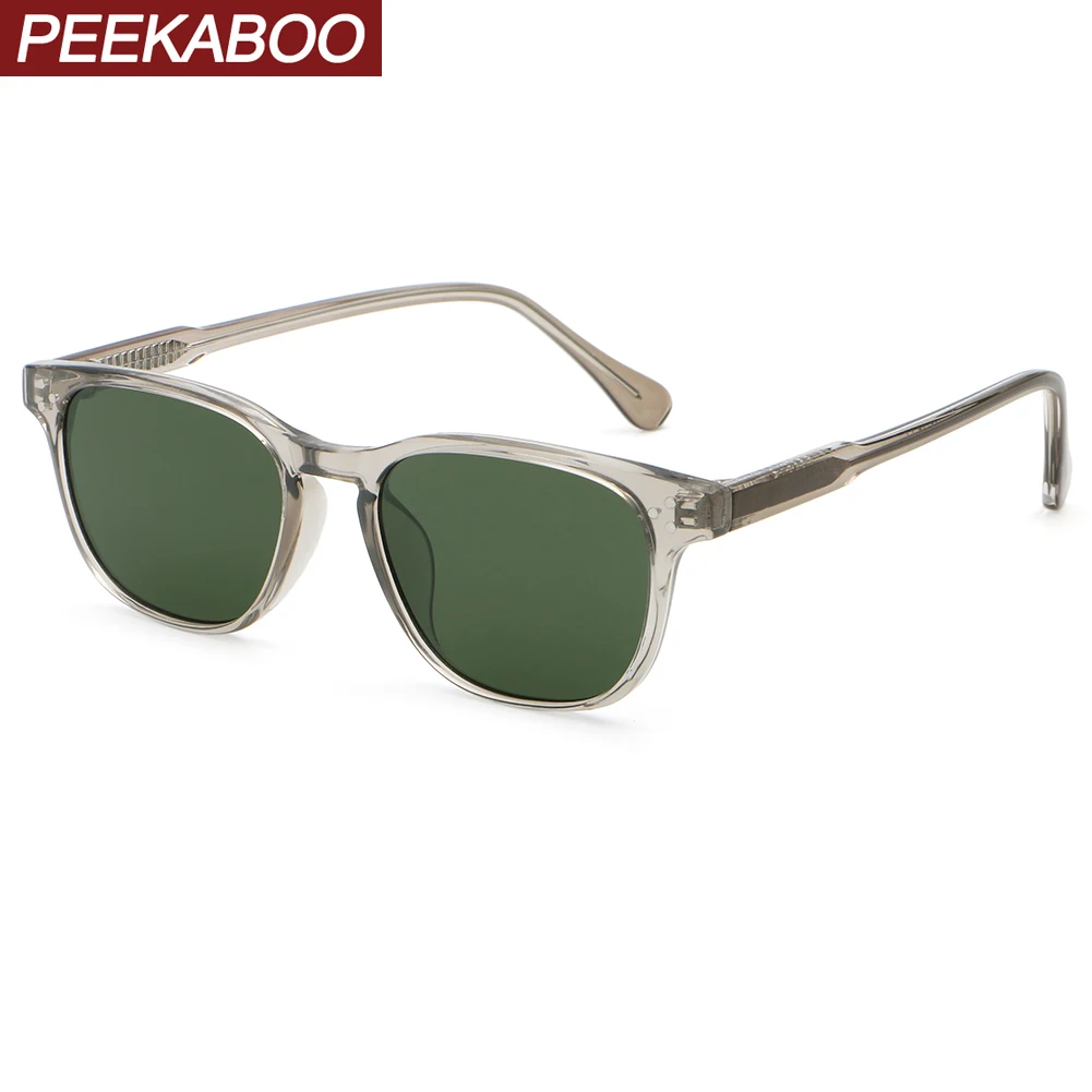 

Peekaboo unisex square frame sunglasses uv400 CP acetate male fashion sun glasses for women green brown 2024 summer style